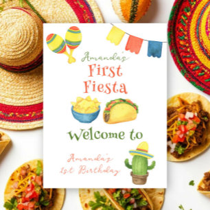 Póster Fiesta de Acuarela Cumpleaños Uno