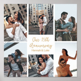 Póster Fiesta de aniversario de Collage de fotos Personal