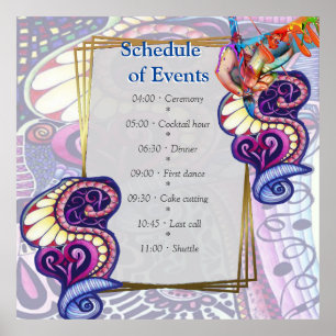 Póster Fiesta de artistas alegre creación de garabatos