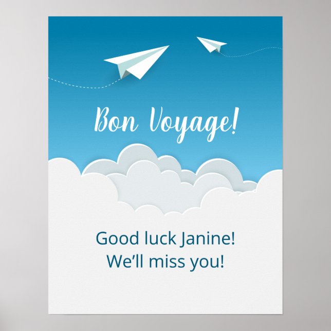 Póster Fiesta de avión de papel en el cielo (Frente)