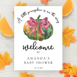 Póster Fiesta de baby shower de bienvenida otoño con lazo