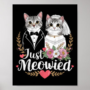 Póster Fiesta de Bachelorette Boda Novia Groom Gatos Sólo