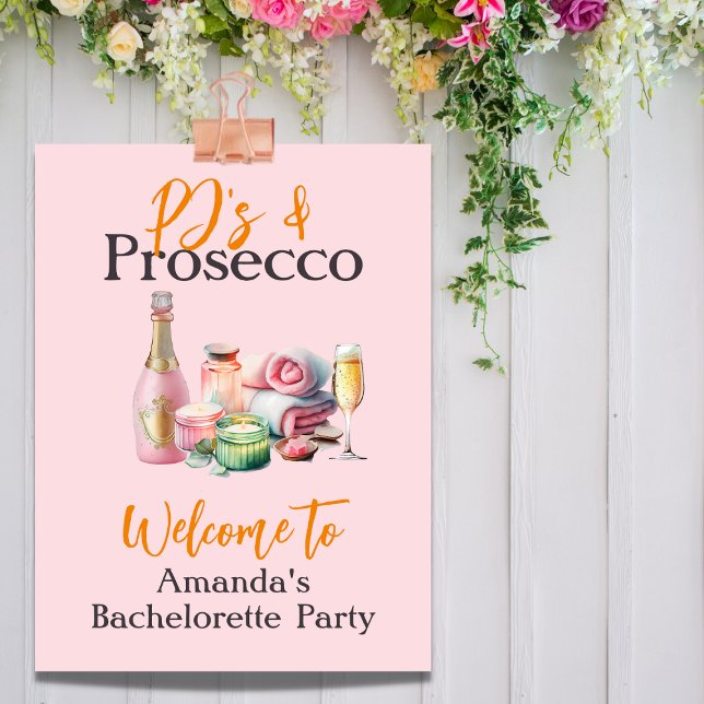Póster Fiesta de Bachelorette de Spa Rosa de Pjs y Prosec (Subido por el creador)