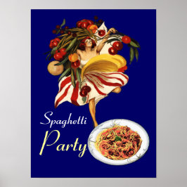 PÓSTER FIESTA DE BAILE DE ESPAGUETIS, COCINA ITALIANA Y T