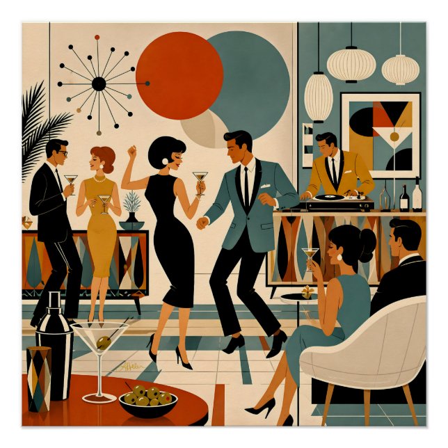 Póster Fiesta de Baile de Martini Hípico de la Modernidad (Anverso)