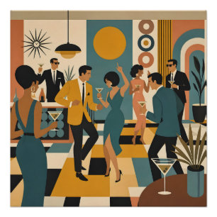 Póster Fiesta de Baile de Martini Hípico de Mitad de Sigl