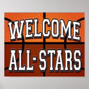 Póster Fiesta de baloncesto BIENVENIDO Rótulo ALL-STARS I