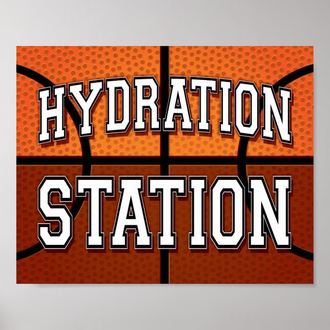 Póster Fiesta de baloncesto HYDRATION STATION Rótulo de i (Frente)