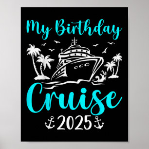 Póster Fiesta de barco de crucero por el cumpleaños 2025