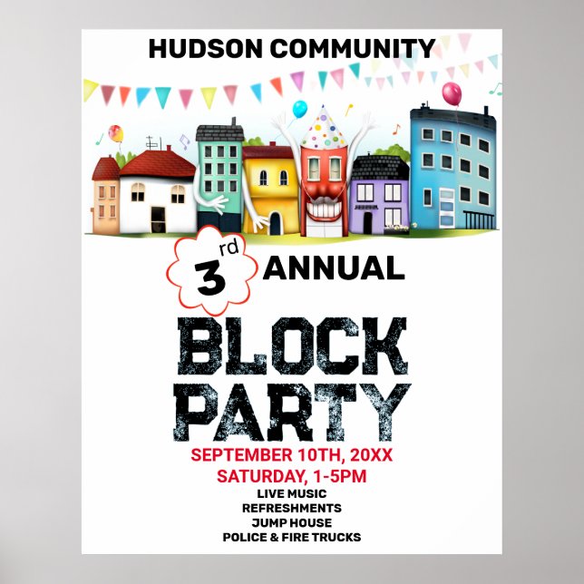 Póster Fiesta de Barrio (Frente)