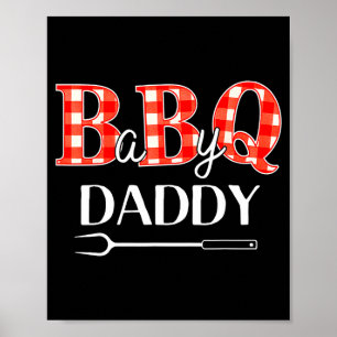 Póster fiesta de bbq del papá de baby shower familia coin