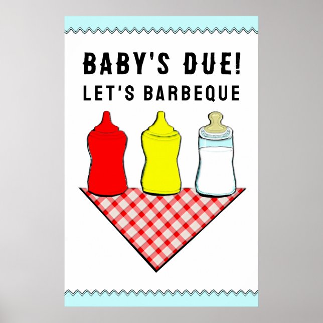 Póster Fiesta de bebé de verano BBQ (Frente)