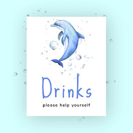 Póster Fiesta de bebé delfín - Bebidas