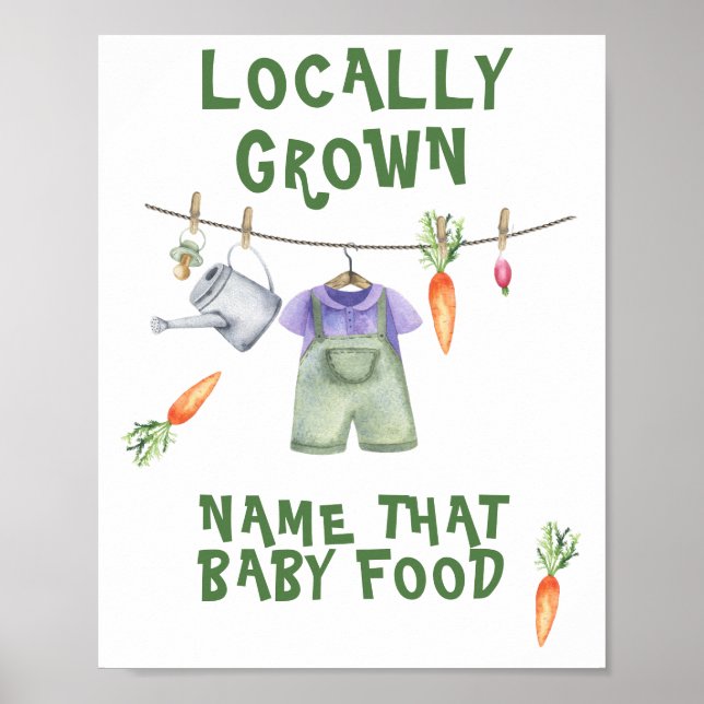 Póster fiesta de bebé en el mercado de agricultores - nom (Frente)