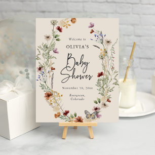 Póster Fiesta de Bebé Floral Boho