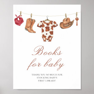 Póster Fiesta de bebé vaquero - libros para bebé