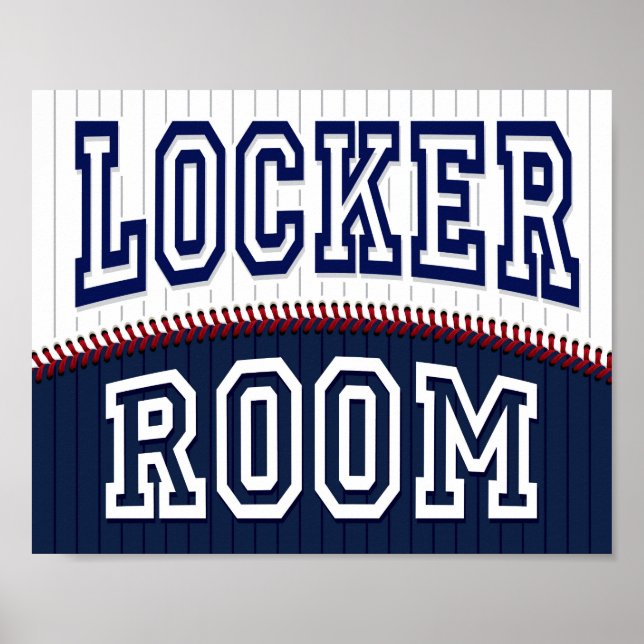Póster Fiesta de béisbol LOCKER ROOM Imprimir Rótulo (Frente)