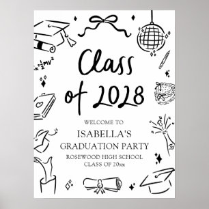 Póster Fiesta de Bienvenida de Graduación de la Clase de 