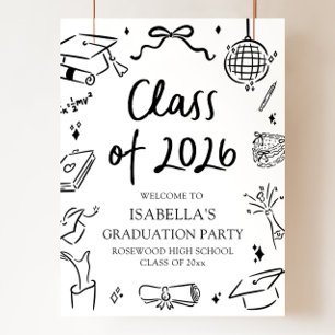 Póster Fiesta de Bienvenida de Graduación de la Clase de