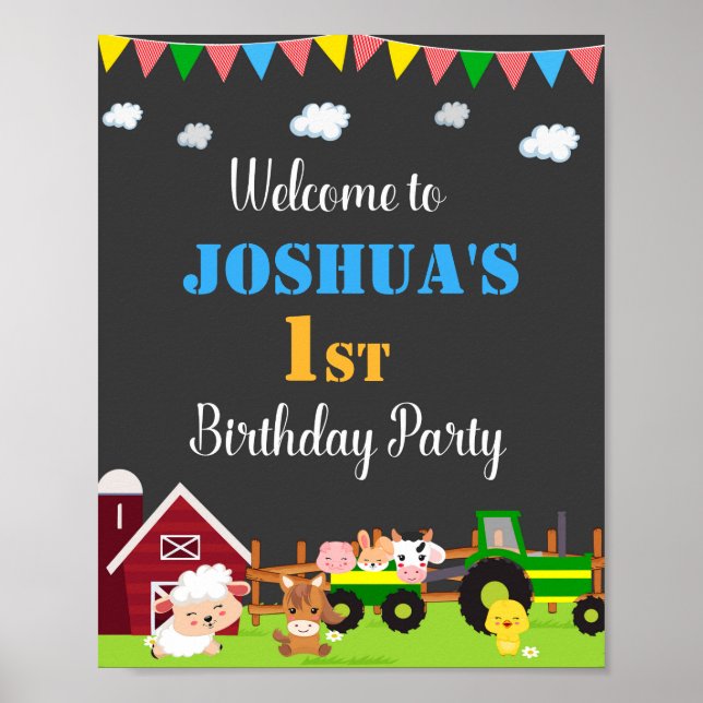 Póster Fiesta de bienvenida de granja cartel de bienvenid (Frente)