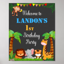 Póster Fiesta de bienvenida de la jungla Fiesta de señas