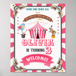 Póster Fiesta de bienvenida en circo cartel de bienvenida