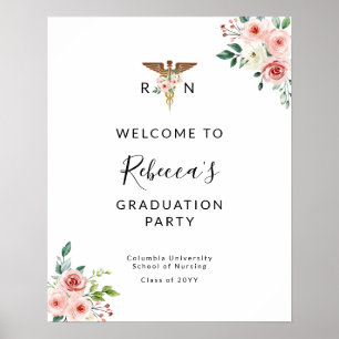 Póster Fiesta de bienvenida para graduados de enfermería