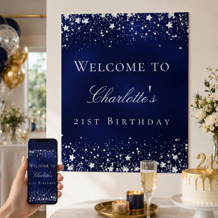 Póster Fiesta de bienvenida para las estrellas azules de 