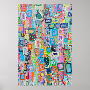 Póster Fiesta de bloques 24 x 36 Poster