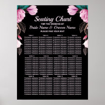 Fiesta de Boda Floral Geométrico Rosa Negro Modern