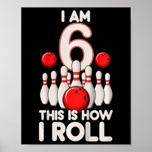 Póster Fiesta de boliche de 6 años de edad 6 cumpleaños