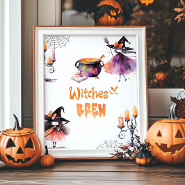 Póster Fiesta de Brujas Brew Halloween