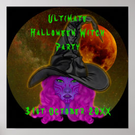 Póster Fiesta de Brujas de Halloween definitiva 31 de Oct