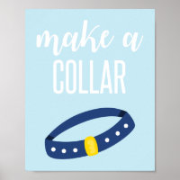 Fiesta de cachorro Rótulo hacer un azul de collar