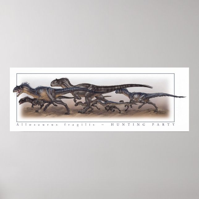 Póster Fiesta de Caza de Allosaurus (Frente)