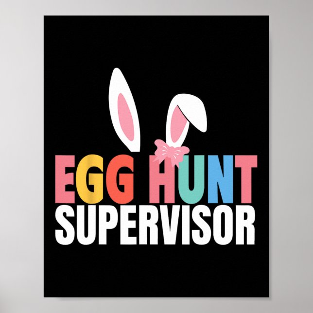 Póster Fiesta de caza de huevos para supervisor de la caz (Frente)