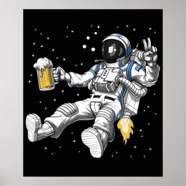 Póster Fiesta de cerveza astronauta (Frente)