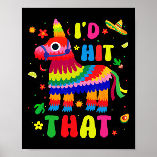 Póster Fiesta de Cinco De Mayo Golpearía Esos Piñatas Div