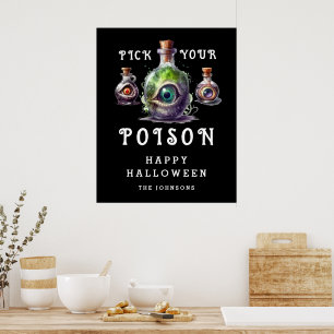Póster Fiesta de Cócteles de Halloween Elige tu Veneno