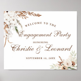 Póster Fiesta de compromiso de Boho elegante de bienvenid