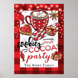 Póster Fiesta de cookies y Navidades de cacao personaliza