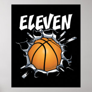 Póster Fiesta de cumpleaños 11 años del baloncesto