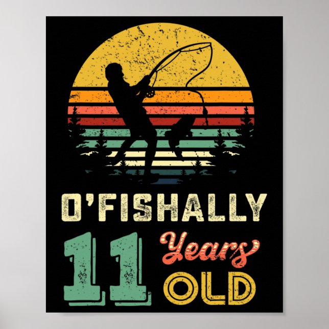 Póster Fiesta de cumpleaños 11 de pescadores de Ofishally (Frente)
