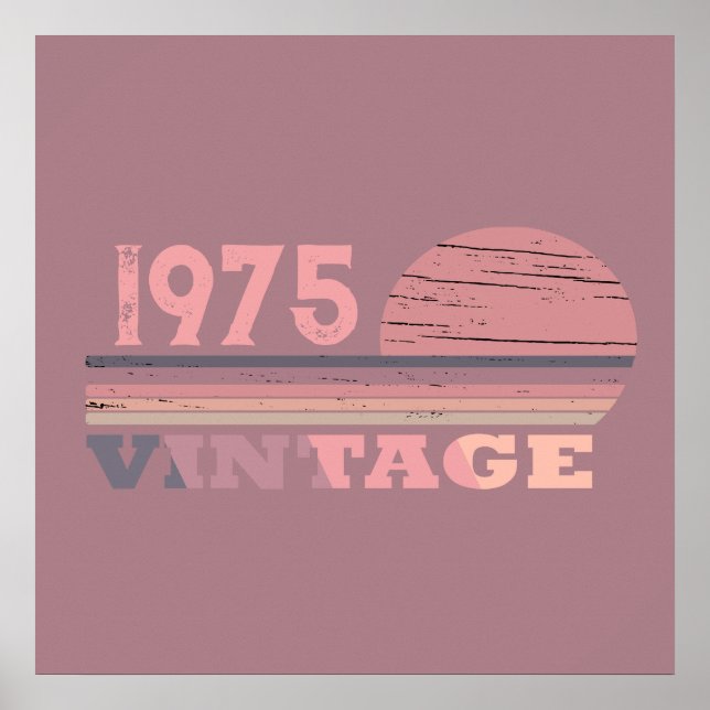 Póster Fiesta de cumpleaños 50 personalizada vintage (Frente)