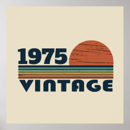 Póster Fiesta de cumpleaños 50 vintage personalizada