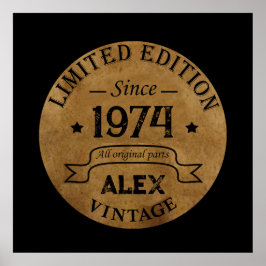 Póster Fiesta de cumpleaños 50 vintage personalizada