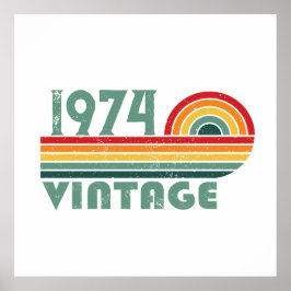 Póster Fiesta de cumpleaños 50 vintage personalizada