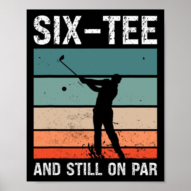 Póster Fiesta de cumpleaños 60 de Golf Six-tee y todavía  (Frente)