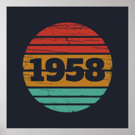 Póster Fiesta de cumpleaños 65º de cosecha personalizada