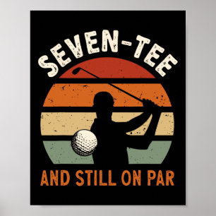 Póster Fiesta de cumpleaños 70 de Golf Seven-tee y todaví